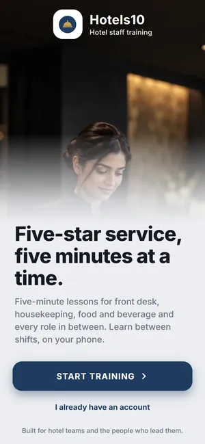 Hotels10 app welcome screen